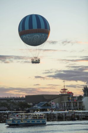 Characters in Flight Balloon Soars Above Disney Springs