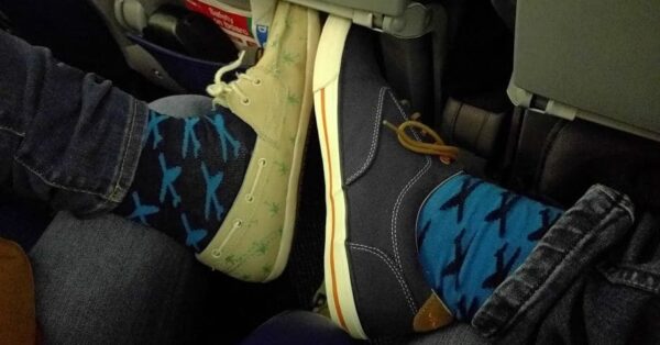 Socks with Airplanes on them