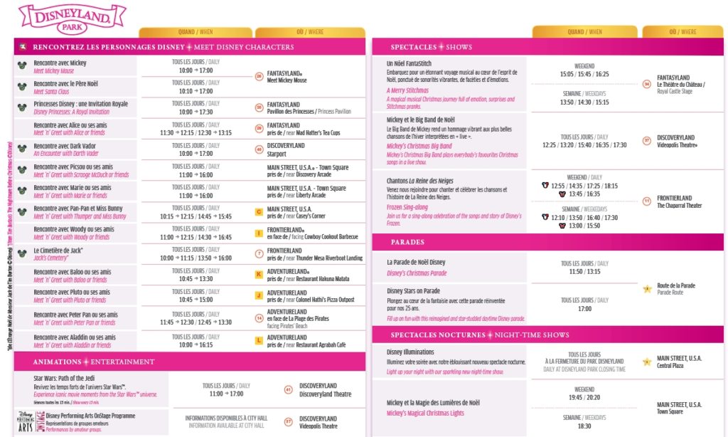 Disneyland Paris - Program Christmas 2017 - Disneyland Park