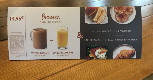 Disneyland Paris - Starbucks Brunch Menu