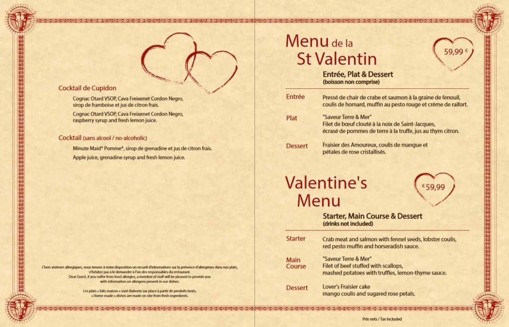 Disneyland Paris - Valentine's Day - Steakhouse