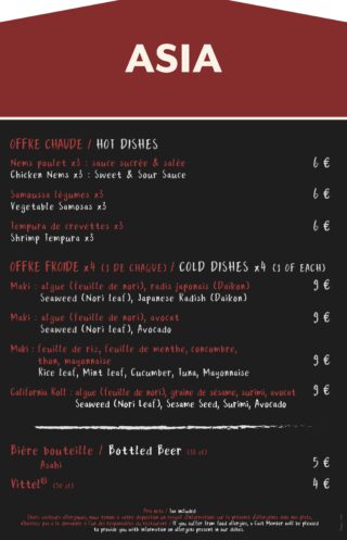 Disneyland Paris - Le Rendez-Vous Gourmand - Summer 2023 - Menu ASIE