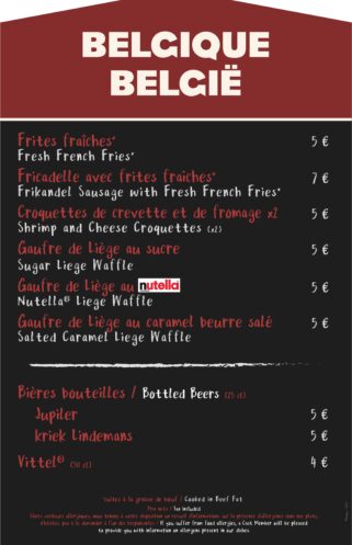 Disneyland Paris - Le Rendez-Vous Gourmand - Summer 2023 - Menu Belgique