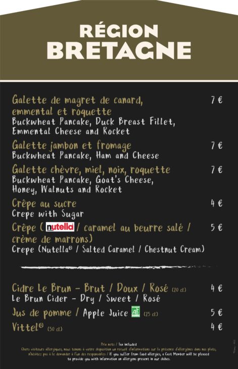 Disneyland Paris - Le Rendez-Vous Gourmand - Summer 2023 - Menu Bretagne