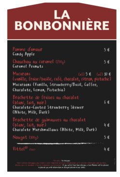 Disneyland Paris - Le Rendez-Vous Gourmand - Summer 2023 - Menu LA BONBONNIERE-fraise
