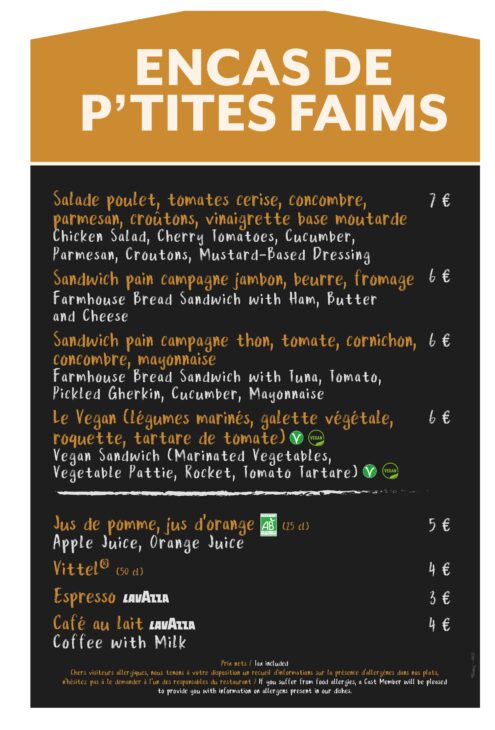 Disneyland Paris - Le Rendez-Vous Gourmand - Summer 2023 - Menu NCAS DE PTITES FAIMS